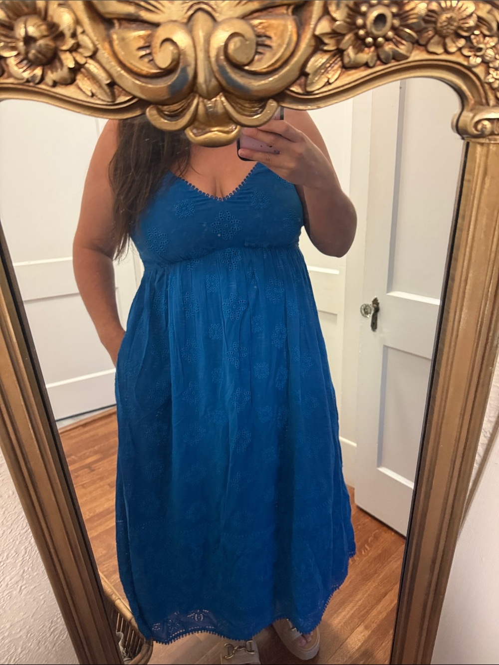 Johnny Was Blue Eyelet Dress